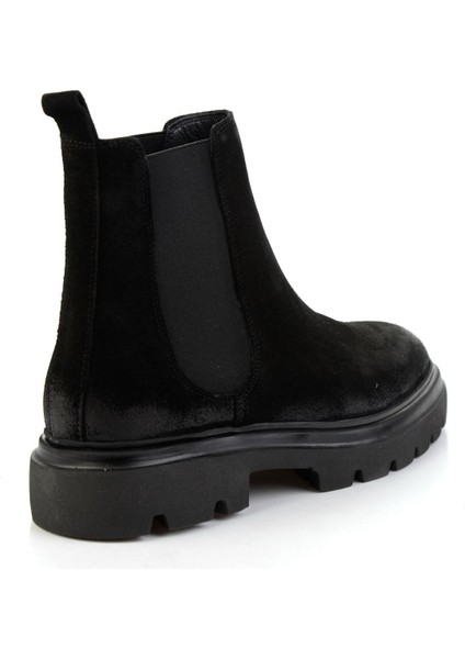 Siyah Hakiki Deri Erkek Bot & Bootie E02304093002 modelleri