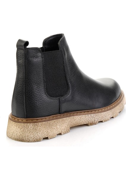Siyah Hakiki Deri Erkek Bot & Bootie E02905301140 modelleri
