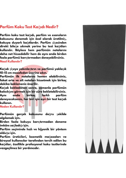 Parfüm Koku Test Kağıdı 100 Adet Premium Siyah Kapaklı fırsatları