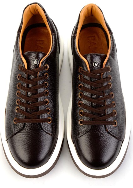 Kahve Hakiki Deri Erkek Sneaker E01401021140 fırsatları
