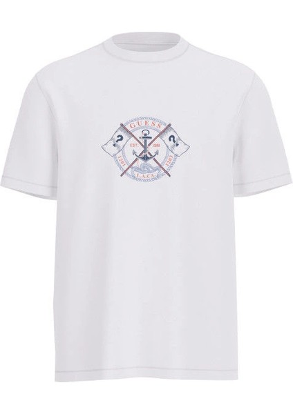 Marina Erkek Beyaz Regular Fit T-Shirt M5YI62K8FQ4-G011