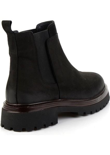 Siyah Hakiki Deri Erkek Bot & Bootie E02304200101 modelleri