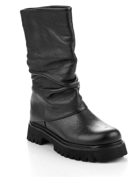 Siyah Hakiki Deri Kadın Çizme K03666075603 fiyatları