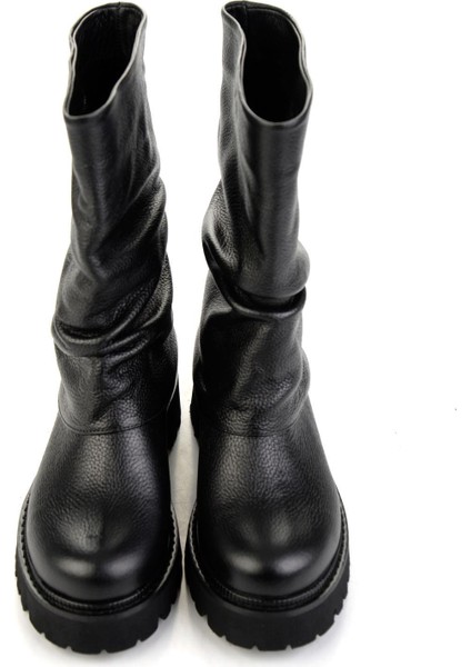 Siyah Hakiki Deri Kadın Çizme K03666075603 fırsatları
