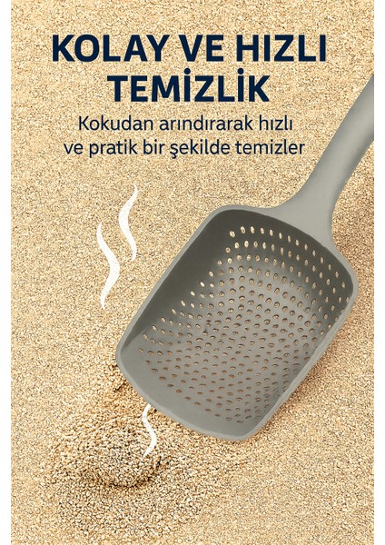 Gri Kedi Kum Küreği, Kedi Kumu Temizleme Küreği Dayanıklı Kedi Tuvalet Küreği Elekli Kum Kürek indirimleri