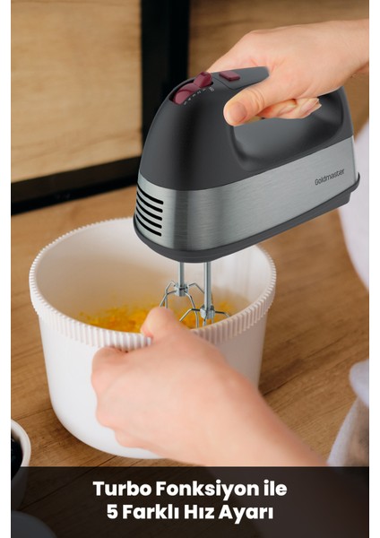 Paslanmaz Çelik Turbo El Mikseri, 5 Hız, Çok Amaçlı Çırpma ve Yoğurma Aparatı modelleri