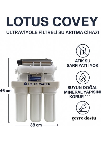 Lotus Covey Alkali Ultraviyole (Uv) Filtreli Su Arıtma Cihazı – Tanksız ve Atık Su Sarfiyatı Yok