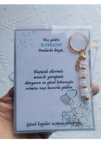 100 Adet Isme Özel Tasarım Beyaz Anahtarlık Hastane Yeni Doğan 40 Mevlidi Dağıtmalık Hediyelik indirimleri
