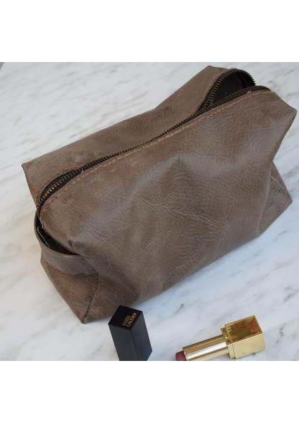 Kahverengi Çok Amaçlı Makyaj ve Seyahat Çantası, Hafif ve Şık Tasarım indirimleri