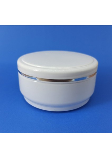 Şeritli Beyaz 100 ml Boş Kozmetik Kutu 50 Adet