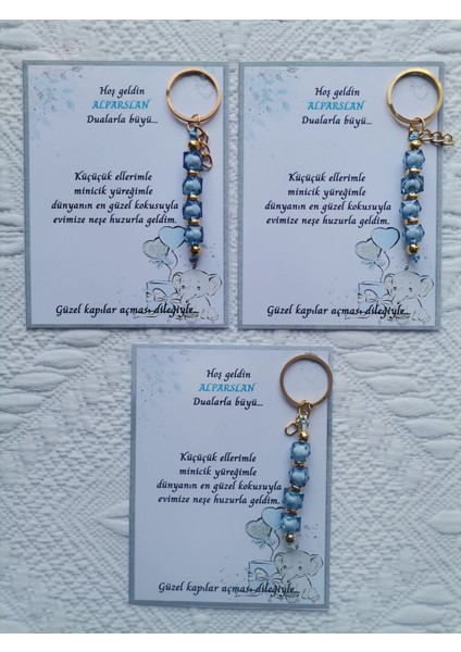 100 Adet Isme Özel Tasarım Mavi Anahtarlık Hastane Yeni Doğan 40 Mevlidi Dağıtmalık Hediyelik fiyatları