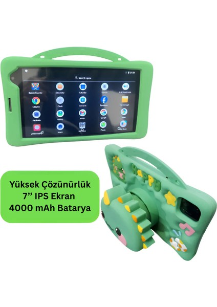 5g Wifi Android 13 Çocuk Tableti – Ön & Arka Kameralı, Eğitim ve Oyun Için Kılıflı Tablet Yeşil fırsatları