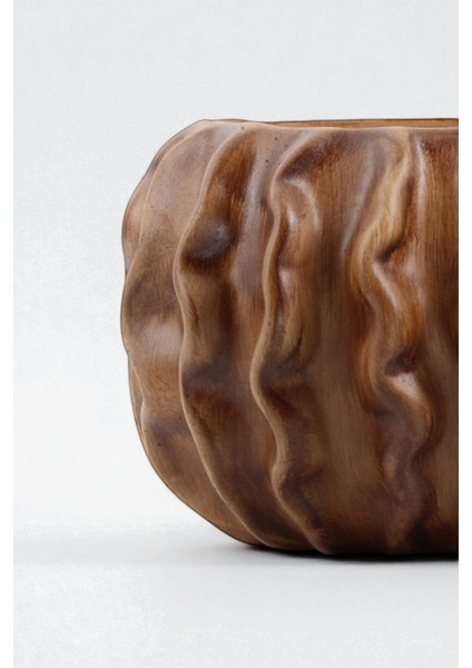 Tactus Oval Dalgalı Ahşap Seramik Dekoratif Vazo (21X14 Cm) fırsatları