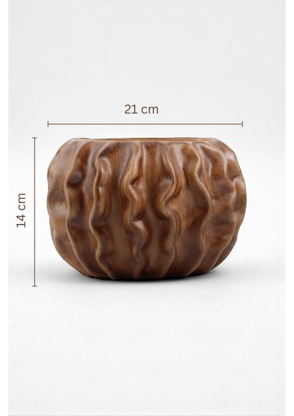 Tactus Oval Dalgalı Ahşap Seramik Dekoratif Vazo (21X14 Cm) indirimleri