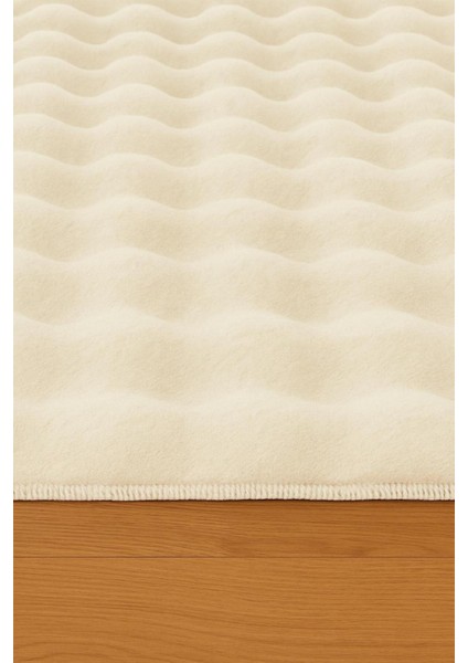 Krem Yumuşak Bubble Kaymaz Özel Taban Peluş Halı Yolluk modelleri