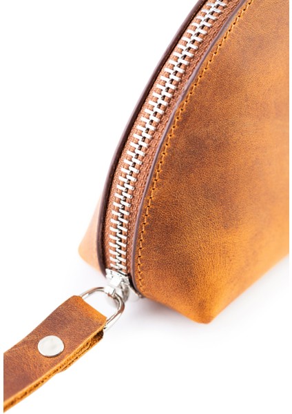 Hakiki Deri Kahverengi Makyaj Çantası, Şık ve Kullanışlı Tasarım. fırsatları