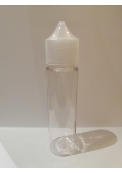 60ML Şeffaf Plastik Şişe Beyaz Kapak, 50 Adet, Boş ve Likit Uyumlu