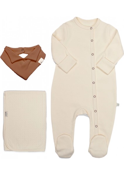 Bistyle Yenidoğan Tulum Battaniye Gentleman 13116 Ekru