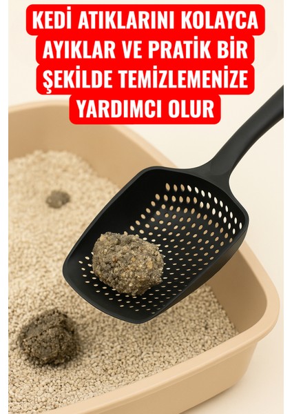 Siyah Kedi Kum Küreği, Kedi Kumu Temizleme Küreği Dayanıklı Kedi Tuvalet Küreği Elekli Kum Kürek fiyatları