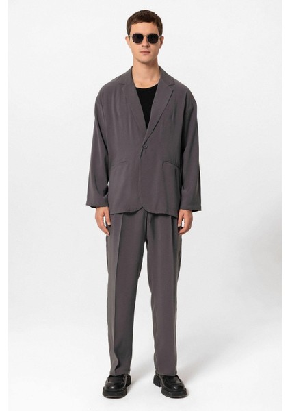 Antrasit Oversize Astarsız Erkek Blazer Ceket modelleri