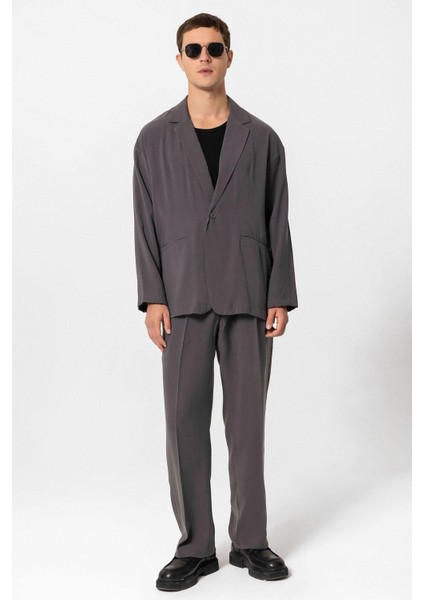 Antrasit Oversize Astarsız Erkek Blazer Ceket fırsatları