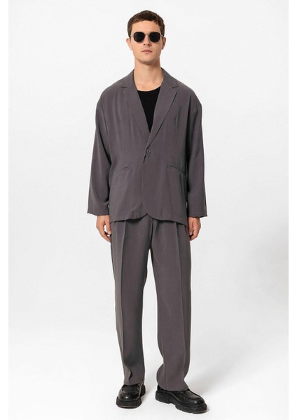 Antrasit Oversize Astarsız Erkek Blazer Ceket indirimleri