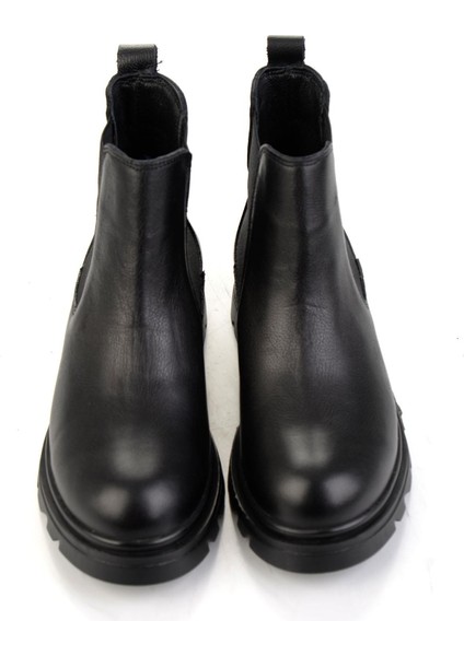 Siyah Hakiki Deri Kadın Bot & Bootie K02645012403 fırsatları