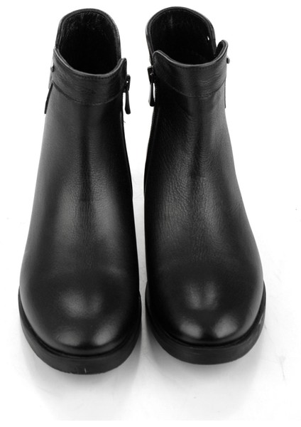 Siyah Hakiki Deri Kadın Bot & Bootie K02645012203 fırsatları