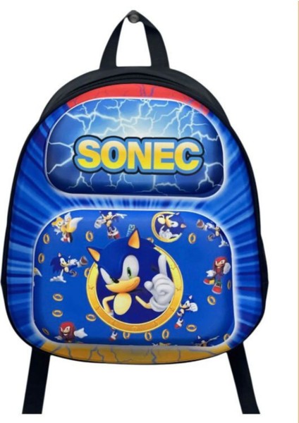Erkek Çocuk Sonic Desenli Mavi Okul Çantası – Ilkokul Sırt Çantası