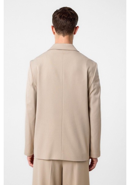 Koyu Bej Relax Fit Kruvaze Erkek Blazer Ceket indirimleri