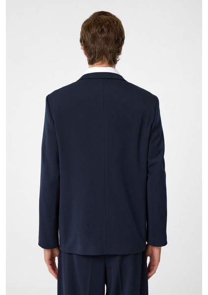 Lacivert Relax Fit Kruvaze Erkek Blazer Ceket indirimleri