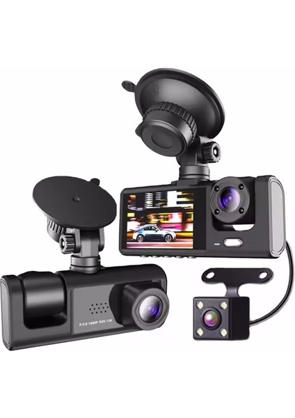 Pro CC33 1080P Full Hd Araç Içi Kamera Ön Arka ve Iç Kayıt 3 Kamera Gece Görüşlü G Sensör Geniş Açı modelleri