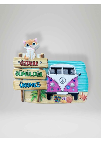 Özdere / Gümüldür / Ürkmez Temalı Kabartmalı Polyester Magnet