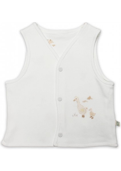 Bistyle Yelek Çift Taraflı Welcome Baby Duck 18104 Sarı-Ekru