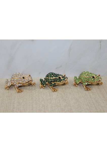 Swarovski Taşlı Minik Figür - Kurbağa Model 2