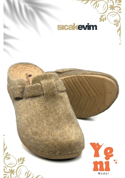 Kadın Kışlık Ev Terliği – Sıcak Tutan, Hafif ve Dayanıklı Şık Peluş Terlik Vizon