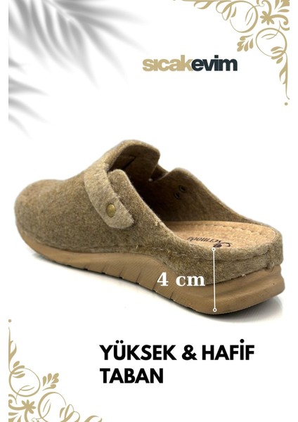 Kadın Kışlık Ev Terliği – Sıcak Tutan, Hafif ve Dayanıklı Şık Peluş Terlik Vizon