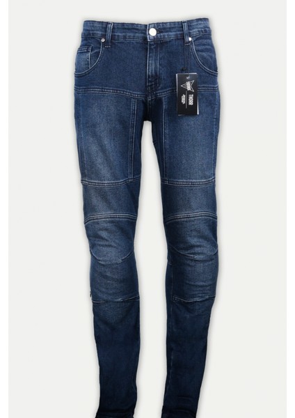 Thunder Motosiklet Korumalı Kot Pantolonu Blue Jeans