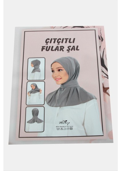 Sepetim Çıtçıtlı Fular Şal-Siyah