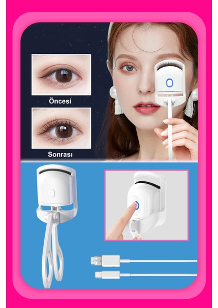 Isıtıcılı Elektrikli Kirpik Kıvırıcı, Beyaz, Güçlü ve Kullanışlı Kirpik Kıvırıcı fiyatları