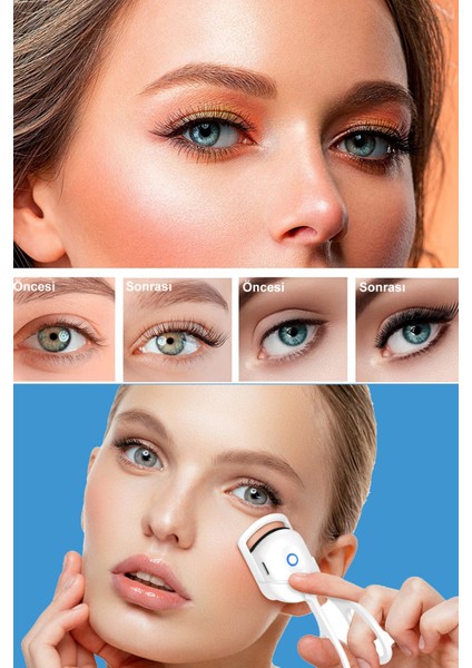 Isıtıcılı Elektrikli Kirpik Kıvırıcı, Beyaz, Güçlü ve Kullanışlı Kirpik Kıvırıcı fırsatları