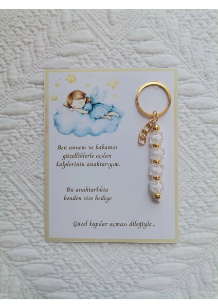 52 Adet Isme Özel Tasarım Beyaz Anahtarlık Hastane Yeni Doğan 40 Mevlidi Dağıtmalık Hediyelik fiyatları