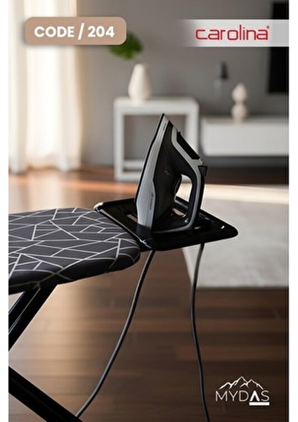 204 Monoblok Ütü Masası Isıya Dayanıklı Kumaş 117x37 cm Kullanışlı Tasarım