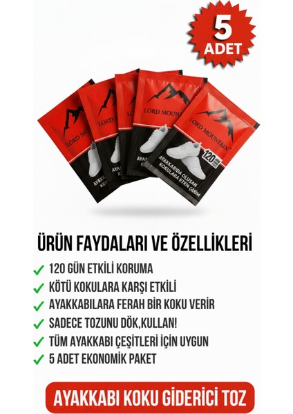 Lmspc Ayakkabı Koku Giderici Toz . Ayakkabı Kokusu Önleyici 5 Adet fiyatları