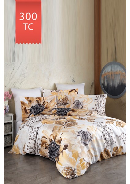 Royal Saten 300TC Nevresim Takımı (Çift Nevresimli) Family Size - Victoria