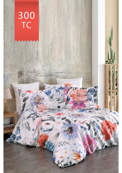 Royal Saten 300TC Nevresim Takımı (Çift Nevresimli) Family Size - Miranda