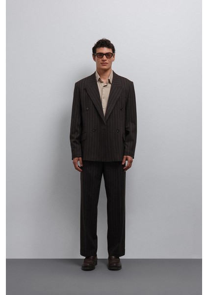 Kahve Çizgili Kruvaze Erkek Blazer Ceket fiyatları
