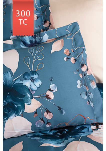 Royal Saten 300TC Nevresim Takımı (Çift Nevresimli) Family Size - Larissa modelleri