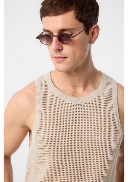 Ekru Triko Erkek Atlet modelleri