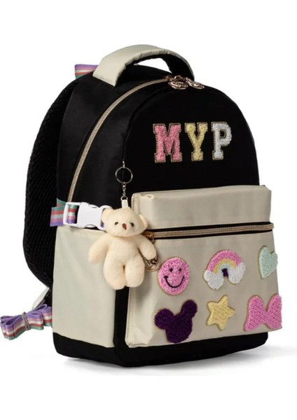 Patch Detaylı Çocuk Okul Çanta Seti – Ayıcık Anahtarlıklı, 2’li (Sırt Çantası + Kalemlik) fiyatları